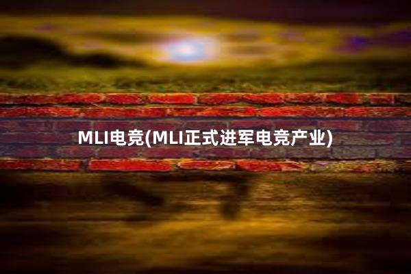 MLI电竞(MLI正式进军电竞产业)