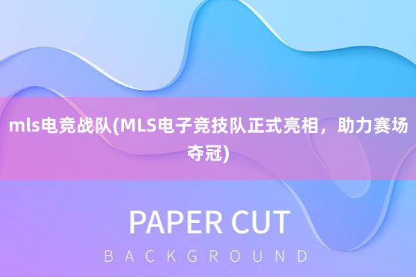 mls电竞战队(MLS电子竞技队正式亮相，助力赛场夺冠)