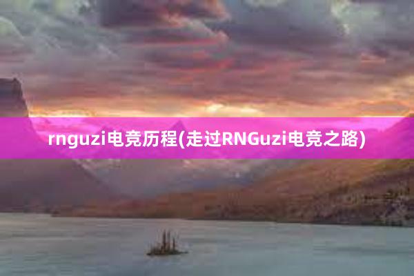 rnguzi电竞历程(走过RNGuzi电竞之路)