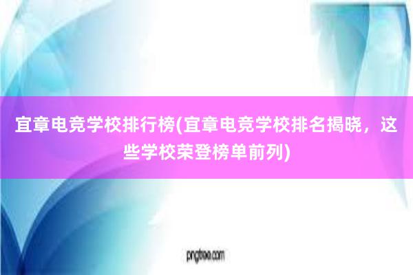 宜章电竞学校排行榜(宜章电竞学校排名揭晓，这些学校荣登榜单前列)