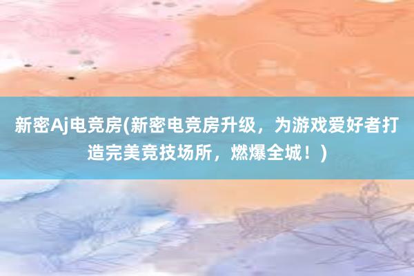 新密Aj电竞房(新密电竞房升级，为游戏爱好者打造完美竞技场所，燃爆全城！)