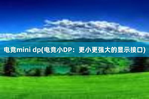 电竞mini dp(电竞小DP：更小更强大的显示接口)