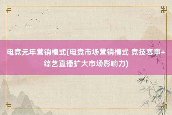 电竞元年营销模式(电竞市场营销模式 竞技赛事+综艺直播扩大市场影响力)