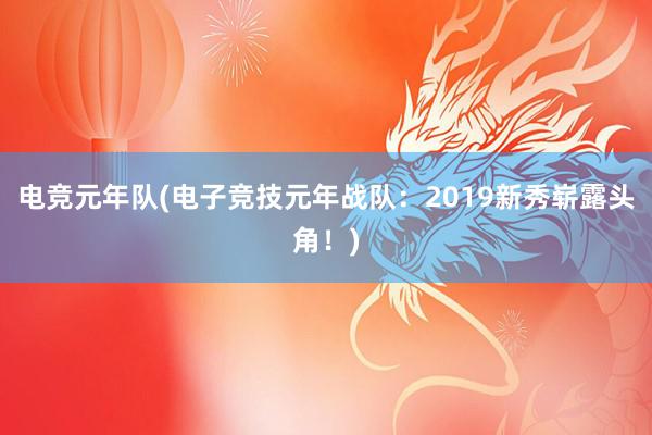 电竞元年队(电子竞技元年战队：2019新秀崭露头角！)