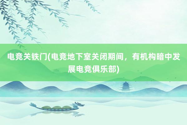 电竞关铁门(电竞地下室关闭期间，有机构暗中发展电竞俱乐部)