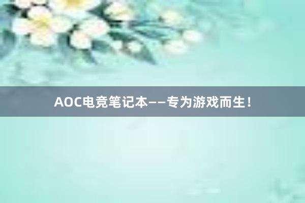 AOC电竞笔记本——专为游戏而生！