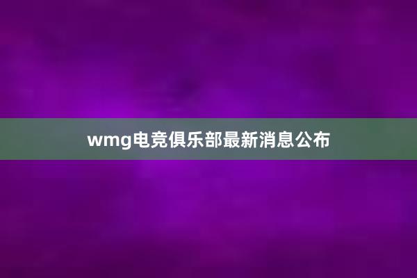 wmg电竞俱乐部最新消息公布