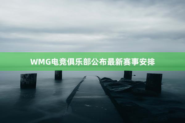 WMG电竞俱乐部公布最新赛事安排