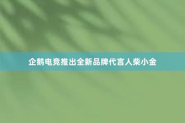 企鹅电竞推出全新品牌代言人柴小金