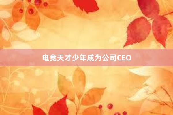 电竞天才少年成为公司CEO