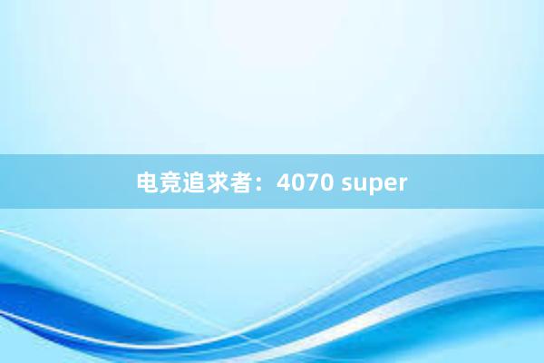 电竞追求者：4070 super