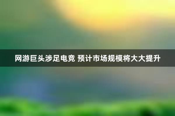 网游巨头涉足电竞 预计市场规模将大大提升