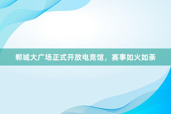 郸城大广场正式开放电竞馆，赛事如火如荼