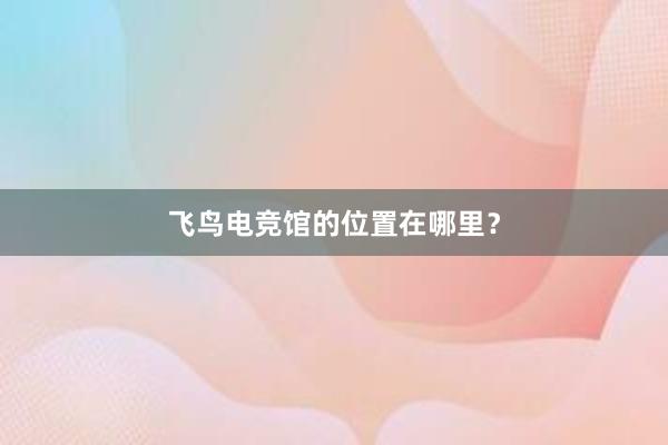 飞鸟电竞馆的位置在哪里？